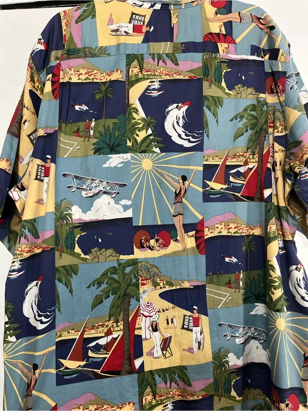 Reyn Spooner Egyptian Cotton Hawaiian Art Deco Print Short Sleeve Button Down - Picture 9 of 11
